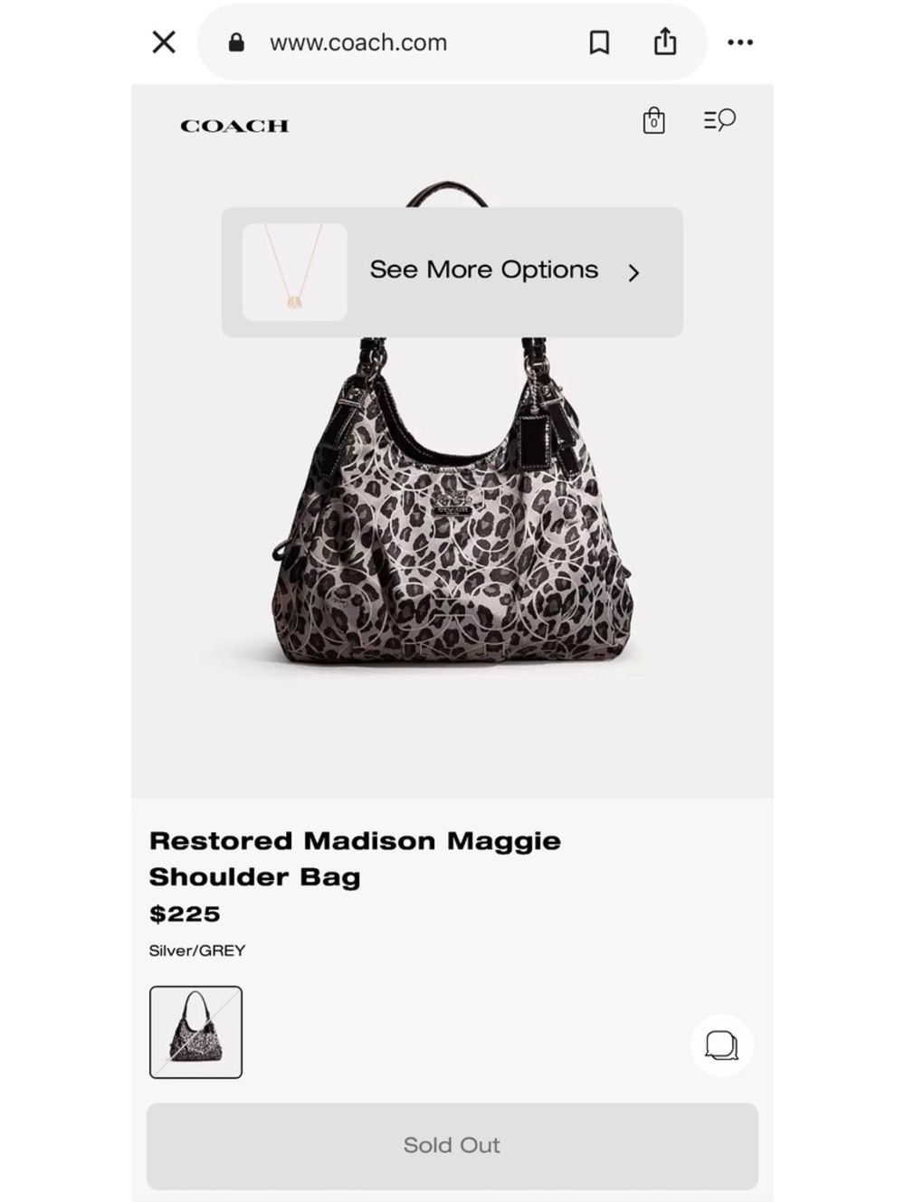 Coach Women's Shoulder Bag with Black and Gray Leopard Print - Picture 8 of 8